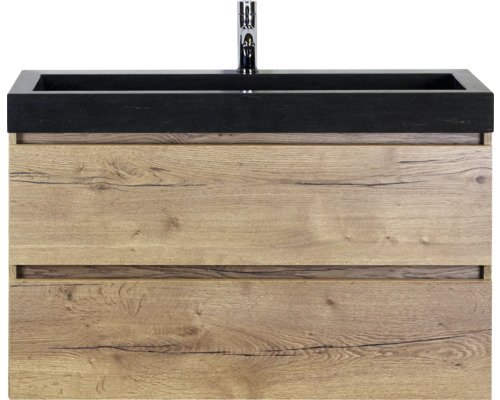 SANOX Badkamermeubelset Maxx XL met wastafel 101 cm natuur eiken