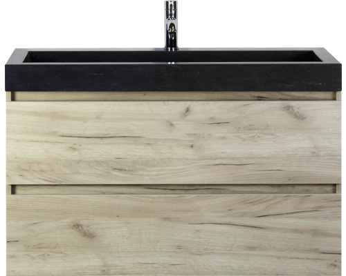 SANOX Badkamermeubelset Maxx XL met wastafel 101 cm craft oak