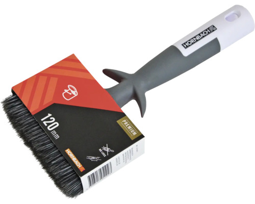 Vlakke kwast met een breedte van 120 millimeter en een kunststof handvat, merk Hornbach