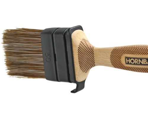 Platte kwast met houten handvat en borstelharen, breedte 50 millimeter