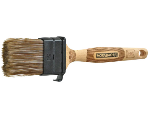 Vlakke kwast met houten handvat en natuurlijke borstelharen