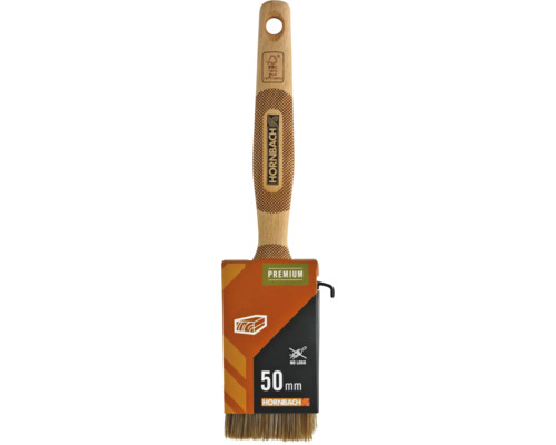 Platte kwast met houten handvat en 50 millimeter breedte