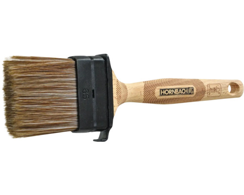 Vlakke kwast met houten handvat en haren