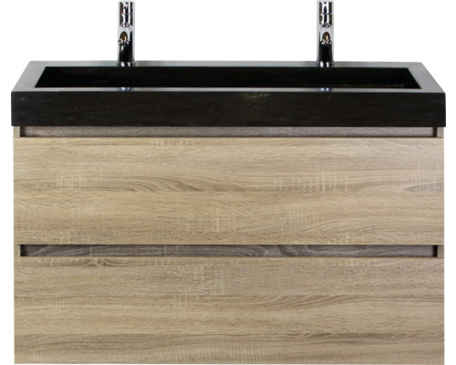 SANOX Badkamermeubelset Maxx XL met wastafel 101 cm grijs eiken