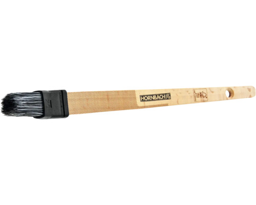 Vlakke kwast met houten handvat en Hornbach-logo
