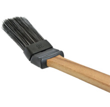 Gebogen radiatorborstel met houten handvat en borstelharen