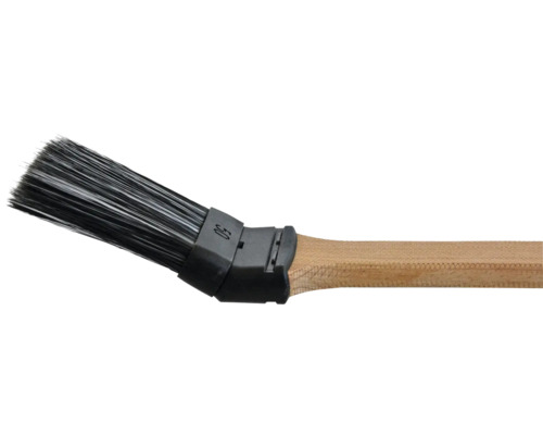 Borstel met haren en houten handvat