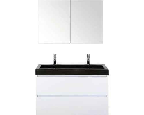 SANOX Badkamermeubelset Maxx XL met spiegelkast en wastafel 101 cm wit hoogglans SANOX Badkamermeubelset Maxx XL met spiegelkast en wastafel 101 cm wit hoogglans