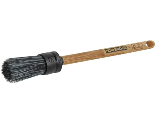 Ronde borstel met houten handvat en natuurlijke borstelharen