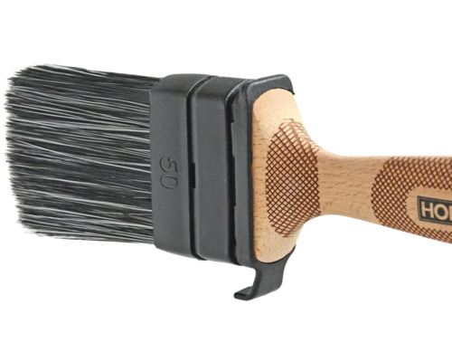 Vlakke kwast met houten handvat en borstelharen, breedte 50 millimeter