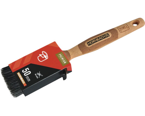 Platte kwast met houten handvat en 50 mm breedte