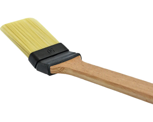 Platte kwast met houten handvat en borstelharen