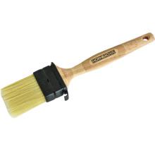 Platte kwast met houten handvat en Hornbach logo