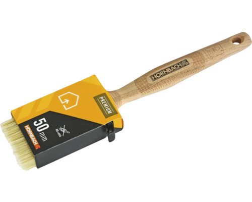 Platte kwast met houten handvat en 50 millimeter breedte