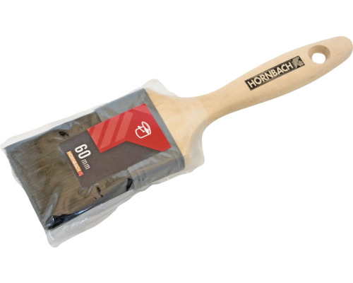 Platte kwast met houten handvat, 60 millimeter, verpakt