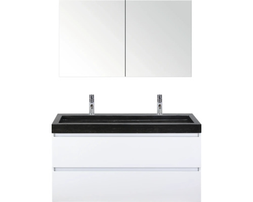 SANOX Badkamermeubelset Maxx XL met spiegelkast en wastafel 121 cm wit hoogglans SANOX Badkamermeubelset Maxx XL met spiegelkast en wastafel 121 cm wit hoogglans