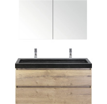 Wastafelcombinatie met spiegelkast en twee lades