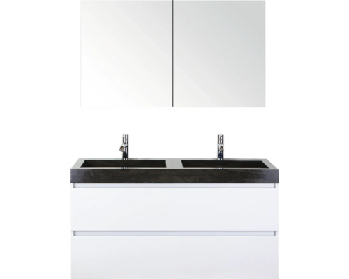 SANOX Badkamermeubelset Maxx XL met spiegelkast en wastafel 121 cm wit hoogglans SANOX Badkamermeubelset Maxx XL met spiegelkast en wastafel 121 cm wit hoogglans