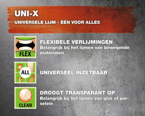 UNI-X universele lijm producteigenschappen