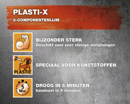Plasti-X tweecomponentenlijm eigenschappen