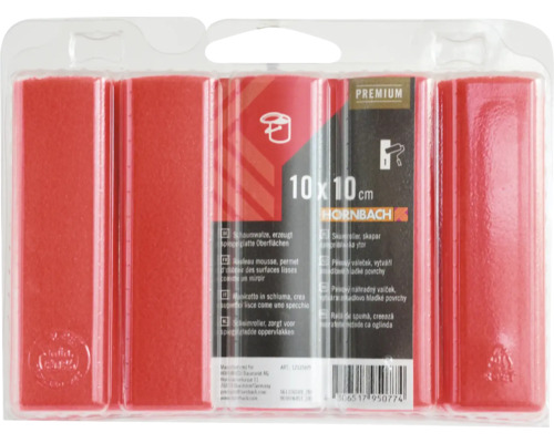 Hornbach Premium verfrollers set met vier schuimrollers van 10 x 10 centimeter in transparante verpakking