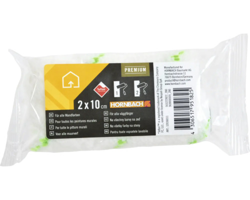 Twee verfrollers voor muurverf in een verpakking, grootte van elk tien centimeter, van Hornbach