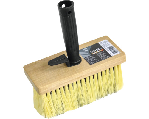 Kwast met houten body en kunststof handgreep, 175x80 millimeter