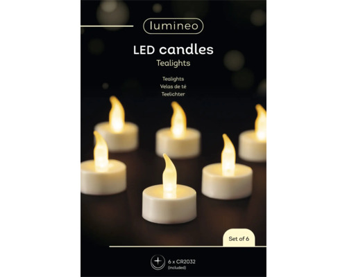 LED theelichtjes, set van 6 stuks