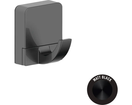 Zwarte wandhaak met Matt Black identificatie
