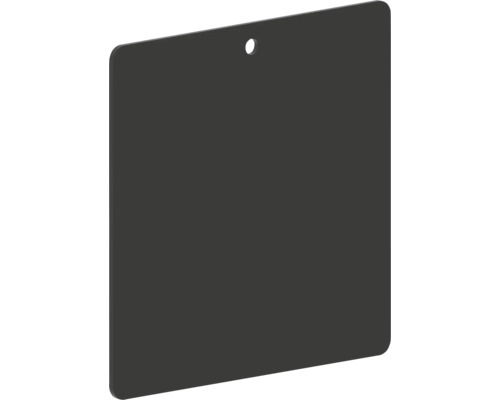 Zwarte plaat met gat voor bevestiging