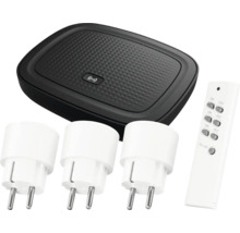 Draadloze stopcontactset met afstandsbediening en drie stopcontacten