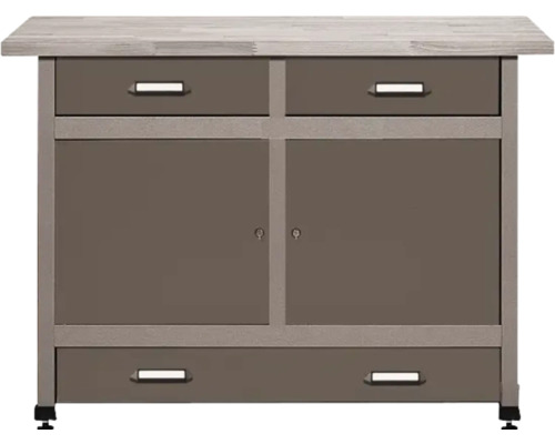 Werkbank met laden en afsluitbare deuren voor de werkplaats