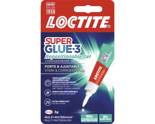 LOCTITE Super Glue Repositionable Gel secondelijm 3 g Loctite Super Glue-3 repositioneerbare gel in verpakking