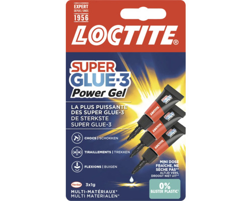 LOCTITE Power Gel secondelijm mini 3 x 1 g Loctite Super Glue-3 Power Gel, set van 3 tubes