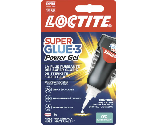 LOCTITE Power Gel Control secondelijm 3 g Loctite Super Glue-3 Power Gel, 3 gram, voor diverse materialen