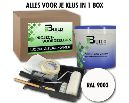 BUILD Project-voordeelbox Woon- & Slaapkamer extra dekkende muurverf RAL 9003 5 l