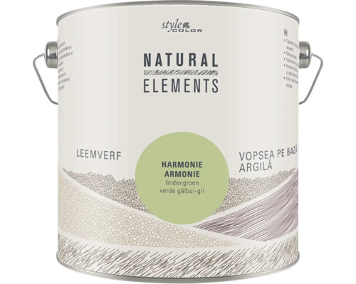 NATURAL ELEMENTS Leemverf "Harmonie" lindengroen 2,5 l Verfemmer Style Color Natural Elements Leemverf