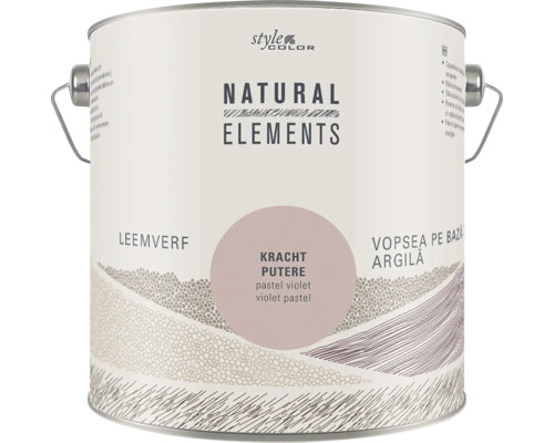 NATURAL ELEMENTS Leemverf "Kracht" pastel violet 2,5 l Verfemmer Leemverf Natural Elements
