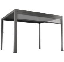 Grijze aluminium pergola met lamellendak