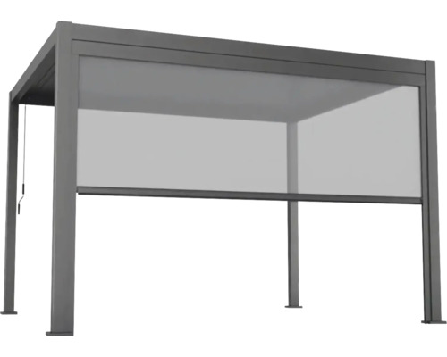 Pergola met neergelaten rolgordijn voor privacy