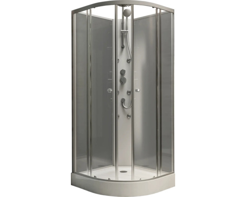 Douchecabine met douchekolom en glazen deuren