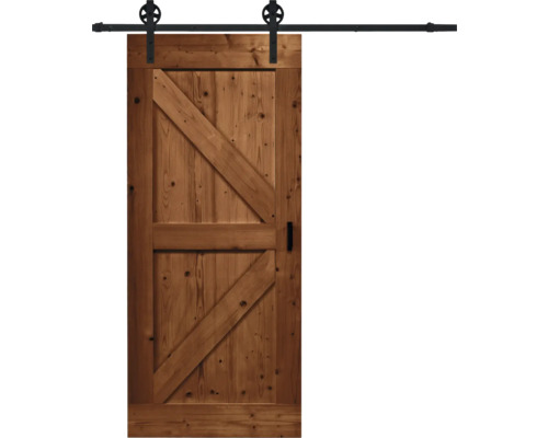 BARNDOOR Wales vintage bruin compleet met spaak rail en grepen 100x235 cm