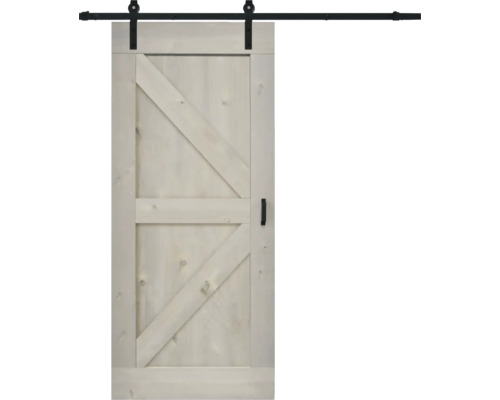 BARNDOOR Wales vintage grijs compleet met basic rail en grepen 95x215 cm