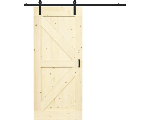 BARNDOOR Wales vintage onbehandeld compleet met basic rail en grepen 95x215 cm