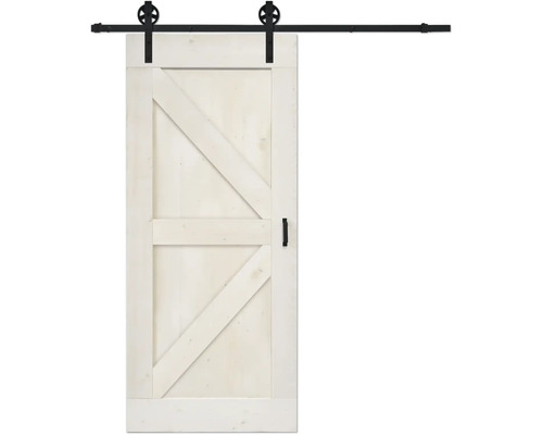 BARNDOOR Wales vintage wit compleet met spaak rail en grepen 100x235 cm