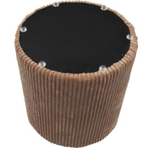 Ronde corduroy kruk met zwarte zitting
