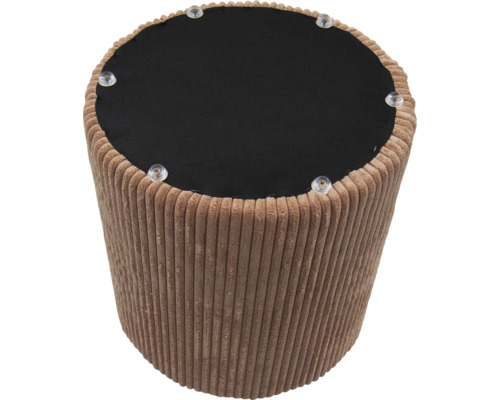 Ronde corduroy kruk met zwarte zitting
