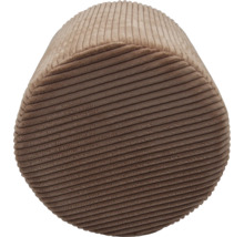Ronde poef van ribstof