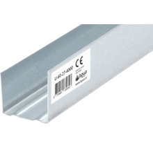 Metalen U-profiel met productetiket