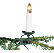 Kerstboomkaars met clip voor bevestiging aan een dennentak